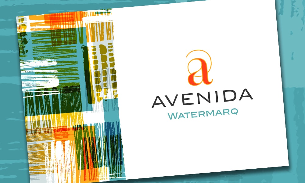 Close up of Avenida logo and creative direction