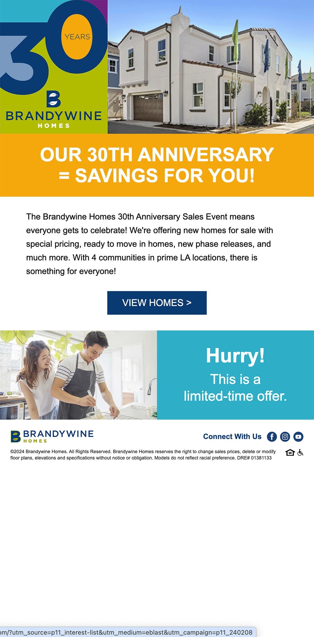 Brandywine Homes email marketing